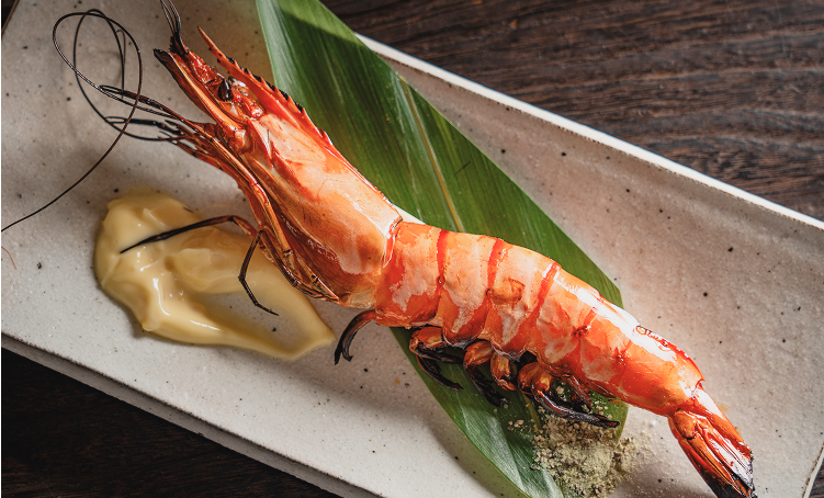 大海老焼き 柚子マヨネーズ添え