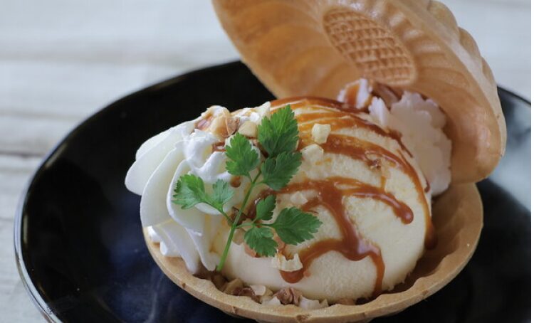 塩キャラメル＆バニラアイスモナカ